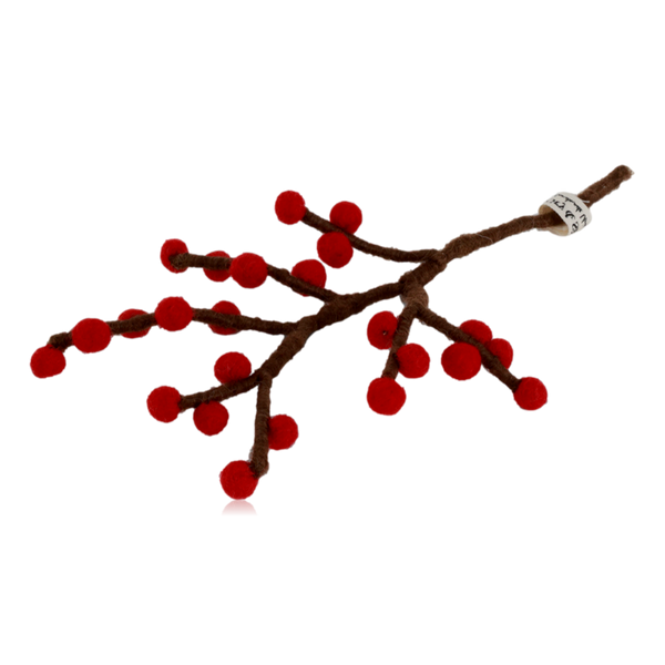 Gry & Sif Mini Felt Branch Bright Red Berries