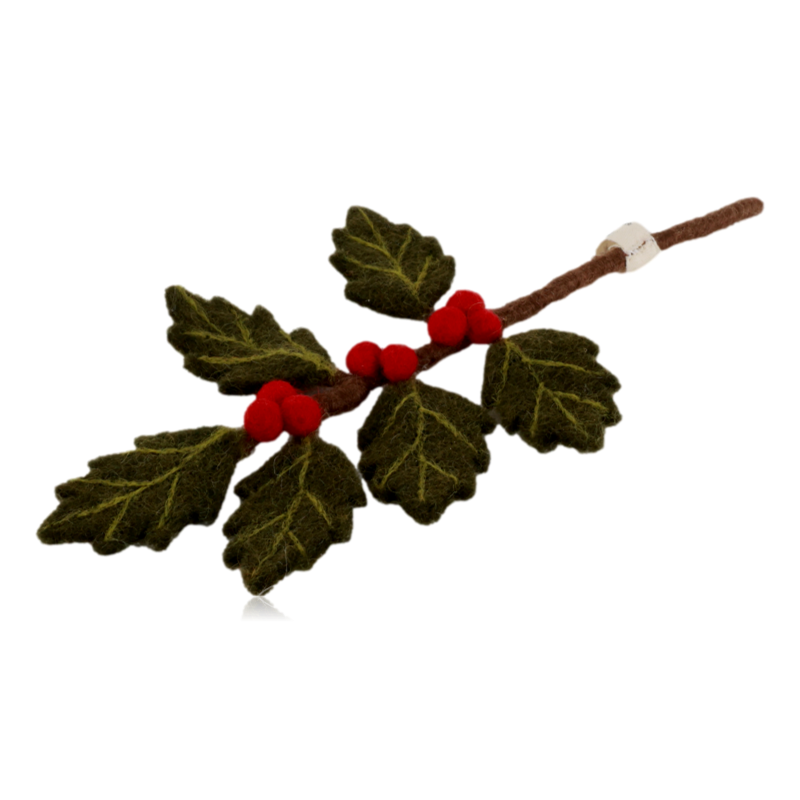Gry & Sif Mini Felt Holly Branch