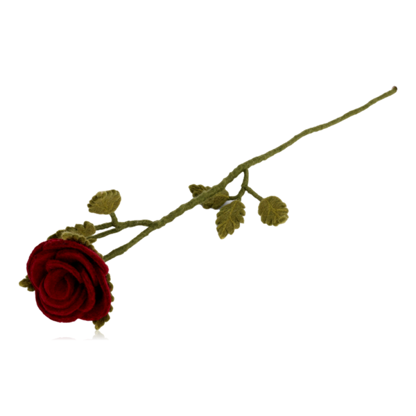 Gry & Sif Felt Rose Long Red