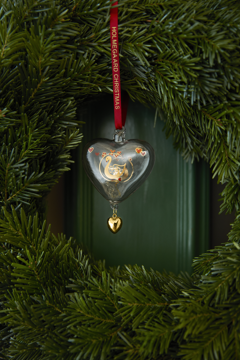 Holmegaard Ann-Sofi Romme Annual Glass Christmas Heart Decoration 2025
