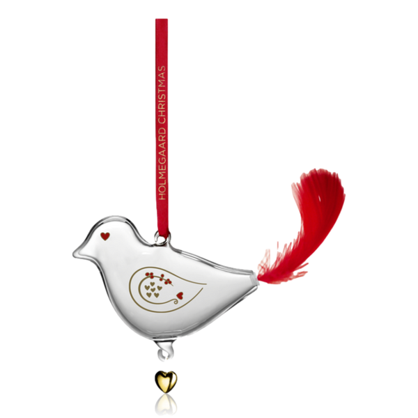 Holmegaard Ann-Sofi Romme Annual Glass Christmas Bird Decoration 2025