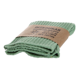 iris hantverk folded housecloth in a frosty green colour