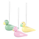 Kay Bojesen Set of 3 Easter Birds Green, Yellow & Rose
