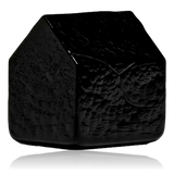 glass house decoration black by Kosta Boda Sweden on white background