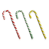 Kosta Boda Polka Candy Cane Decoration Yellow & White