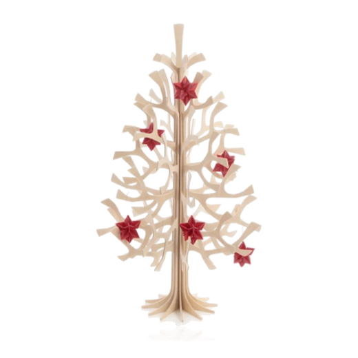 Lovi Hanging Birch Star 5cm Red