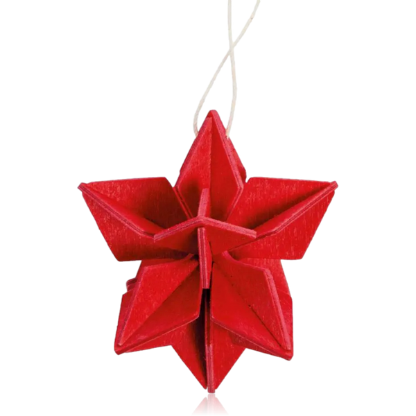 Lovi 5cm Hanging Stars Bright Red Set of 6