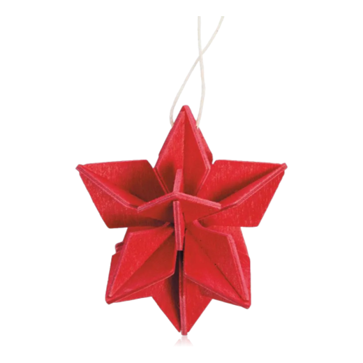 Lovi Hanging Birch Star 5cm Red