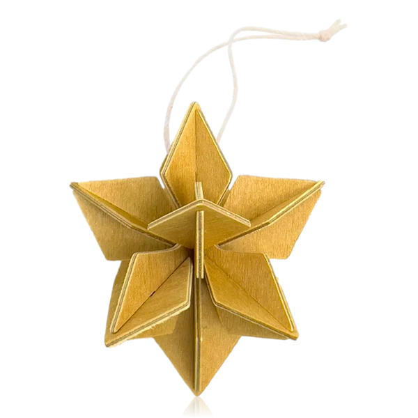 Lovi 5cm Hanging Stars Honey Yellow Set of 6