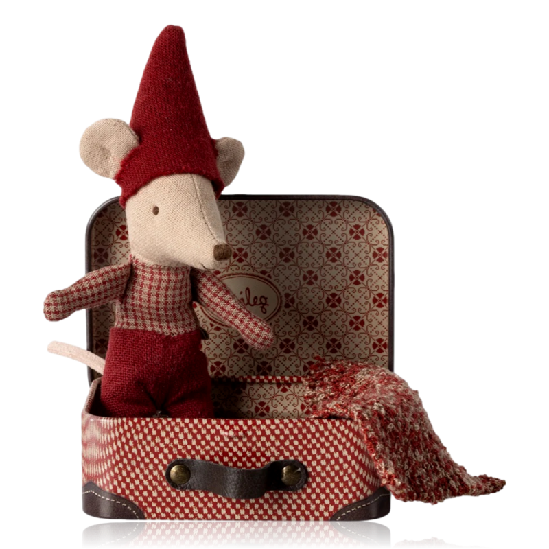 Maileg Christmas Mouse Baby In Suitcase
