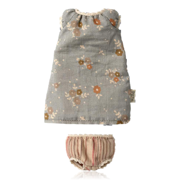 Maileg Bunny in Duck Egg Floral Dress Size 1