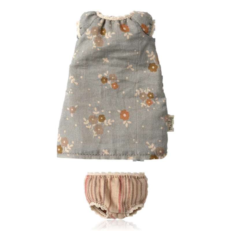 Maileg Bunny in Duck Egg Floral Dress Size 1