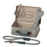 Maileg Puppy Supply Accessories In Metal Suitcase Blue