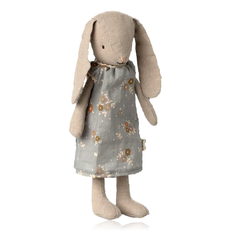 Maileg Bunny in Duck Egg Floral Dress Size 1