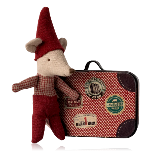 Maileg Christmas Mouse Baby In Suitcase