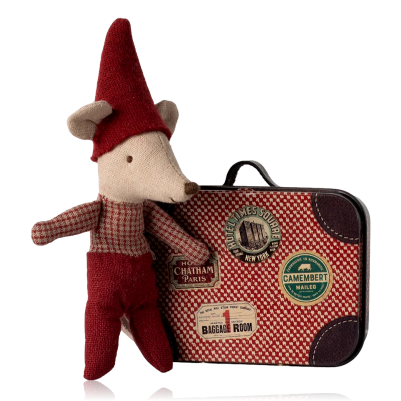 Maileg Christmas Mouse Baby In Suitcase