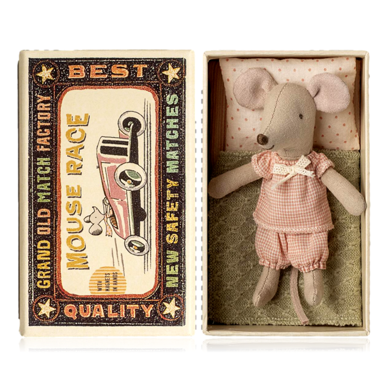 Maileg Little Sister Mouse In Matchbox