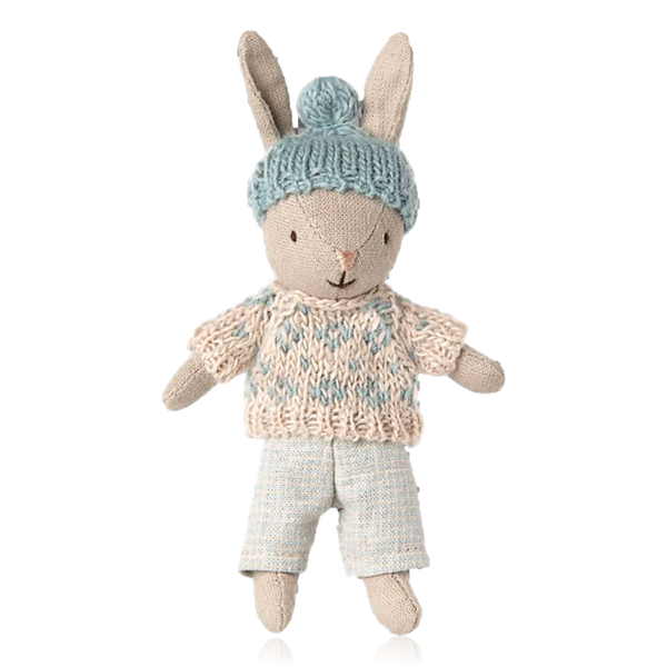 Maileg Micro Winter Sand Bunny Mint