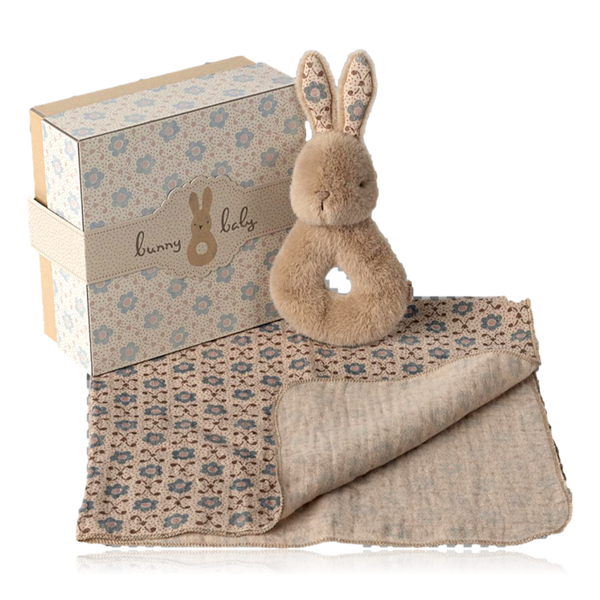 Maileg Rabbit Rattle Set Cream Peach