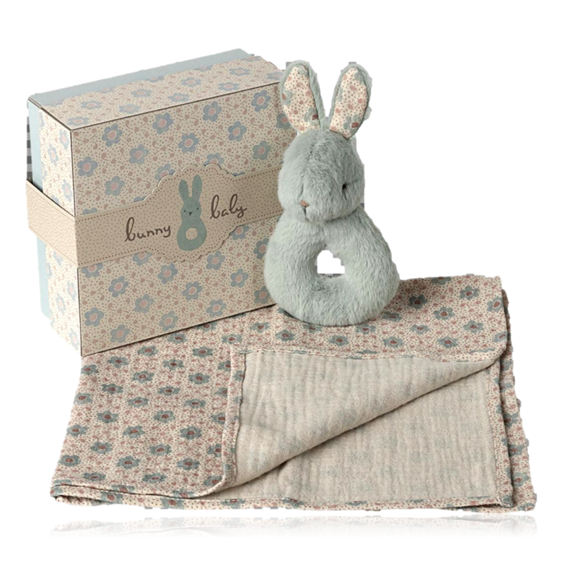Maileg Rabbit Rattle Set Mint