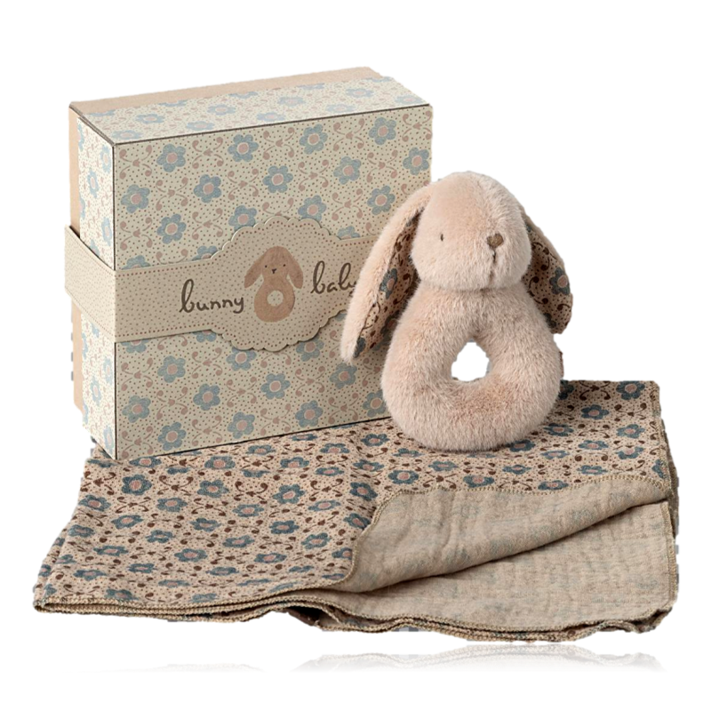 Maileg Bunny Rattle Set Powder Pink