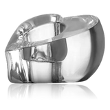 Side view of crystal Valentino heart shaped tealight holder by Orrefors Sweden