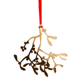 Pluto Hanging Christmas Decoration Mistletoe Gold
