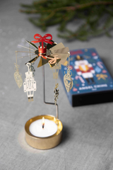 Pluto Rotary Candle Holder Nutcracker Gold