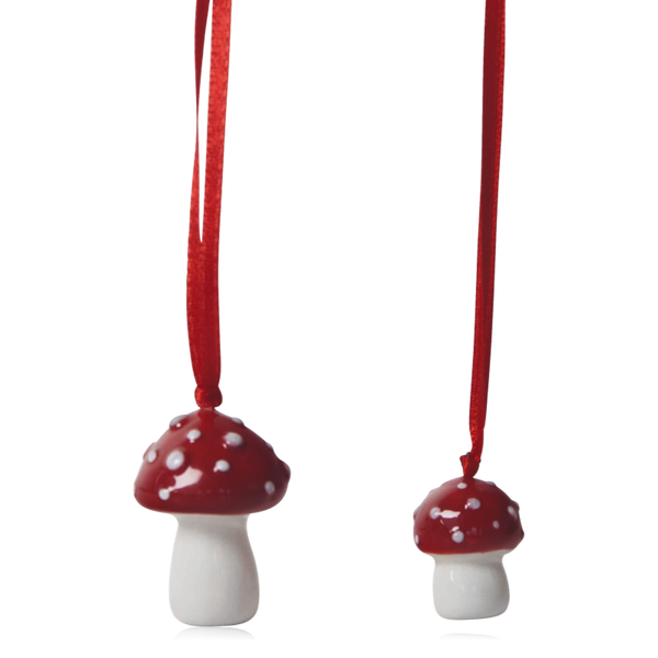 Pluto Ceramic Hanging Decoration Mushroom 2 Piece