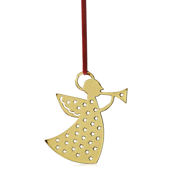Pluto Hanging Decoration Trumpet Angel Gold