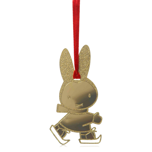Pluto Hanging Decoration Miffy Skating Gold