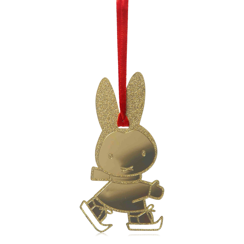 Pluto Hanging Decoration Miffy Skating Gold