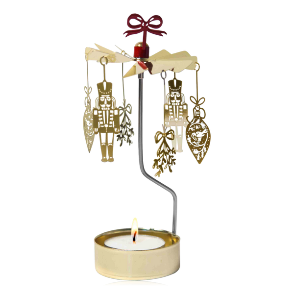Pluto Rotary Candle Holder Nutcracker Gold