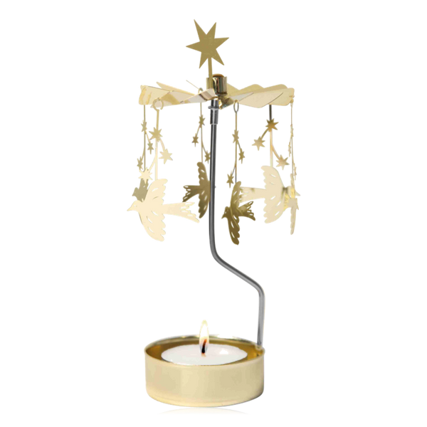 Pluto Rotary Candle Holder Starling Gold