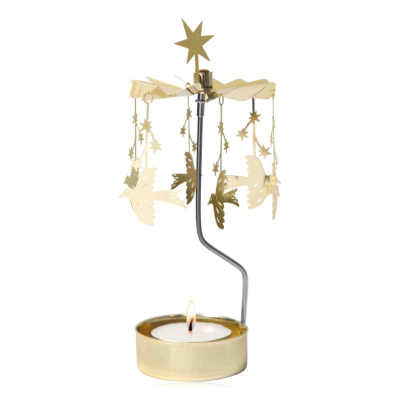 Pluto Rotary Candle Holder Starling Gold