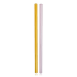Kosta Boda Sipsavor Glass Straws 2 Pack Yellow & Pink