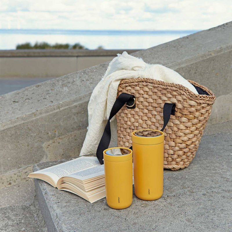 Stelton To Go Click Steel Cup Poppy Yellow 400ml