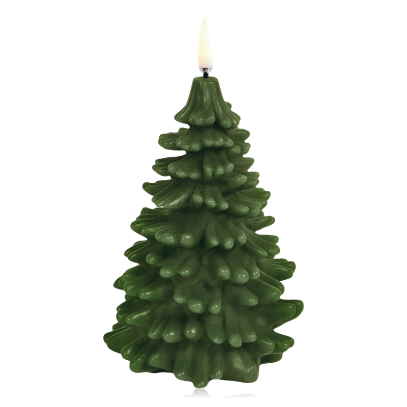Uyuni Lighting LED Christmas Tree Candle Olive Green 10x15 cm
