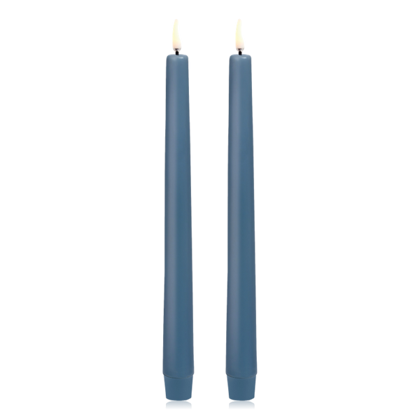 Uyuni Lighting LED Taper Candle 2 Pack 2.3 x 25cm Hazy Blue