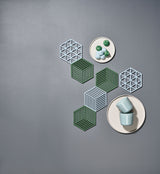 Zone Denmark 3 Piece Trivet Set Hexagon Grass/Mint/Liquorice