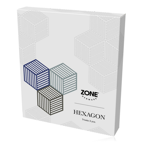Zone Denmark 3 Piece Trivet Set Hexagon Grass/Mint/Liquorice