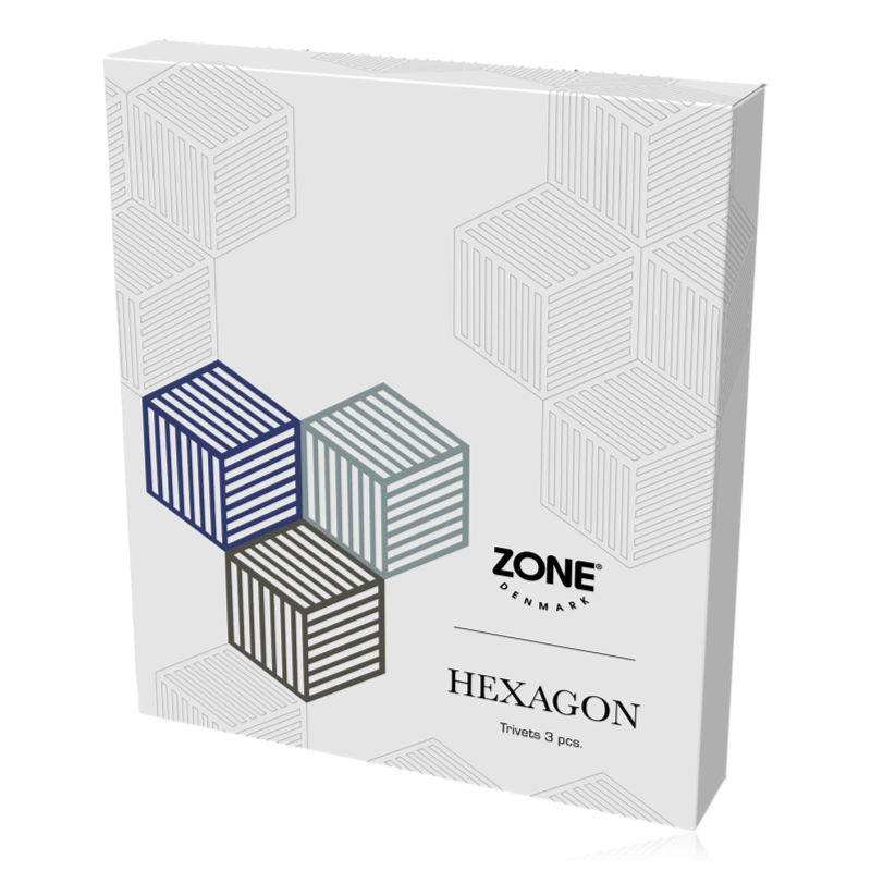 Zone Denmark 3 Piece Trivet Set Hexagon Grass/Mint/Liquorice