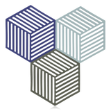 Zone Denmark 3 Piece Trivet Set Hexagon Midnight/Indigo/Blue