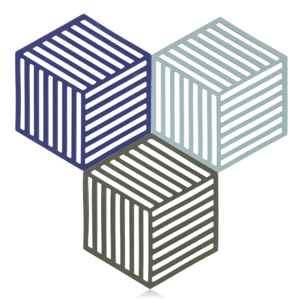 Zone Denmark 3 Piece Trivet Set Hexagon Midnight/Indigo/Blue