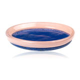 Broste Glass Hula Candle Plate Blue/Blush