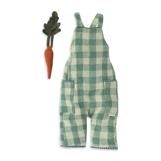 Maileg Rabbit In Green Checked Overalls Size 3