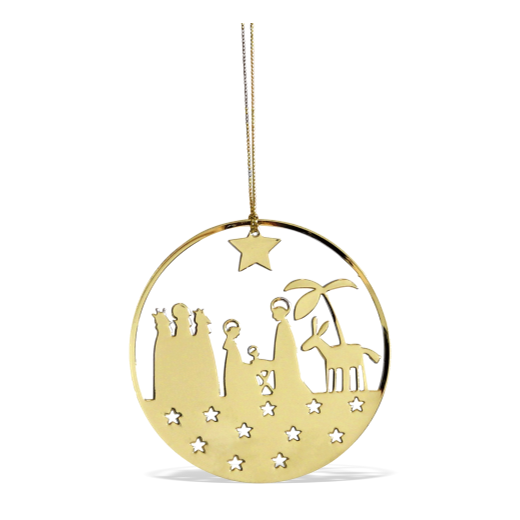 Pluto Hanging Christmas Decoration Gold Crib