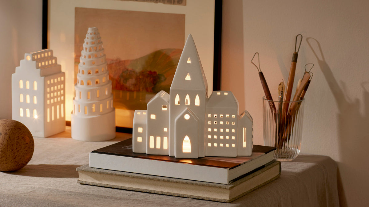 Kähler Urbania Lighthouse City White Ceramic – The Scandinavian Shop