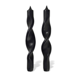 Broste Set of 2 Twisted Candles Black