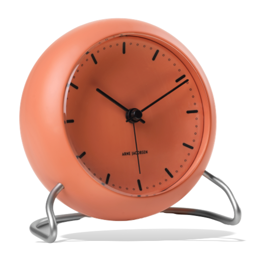 Arne Jacobsen City Hall Table Clock Pale Orange
